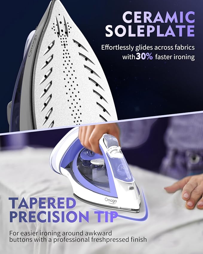 Cordless Iron for Clothes, 1550W 2-In-1 Cordless/Corded Steam Iron Rapid Heating - Image 5