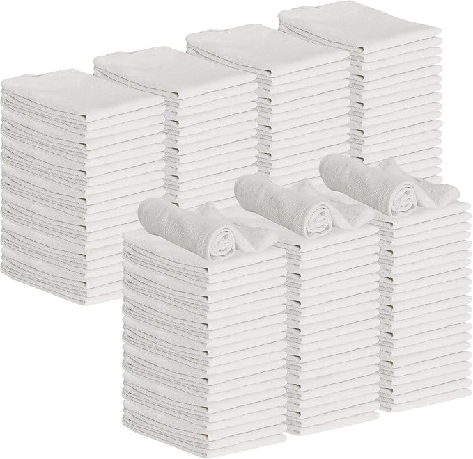GREEN LIFESTYLE White Shop Towels 12x14, 150 Pack by GreenLifeStyle
