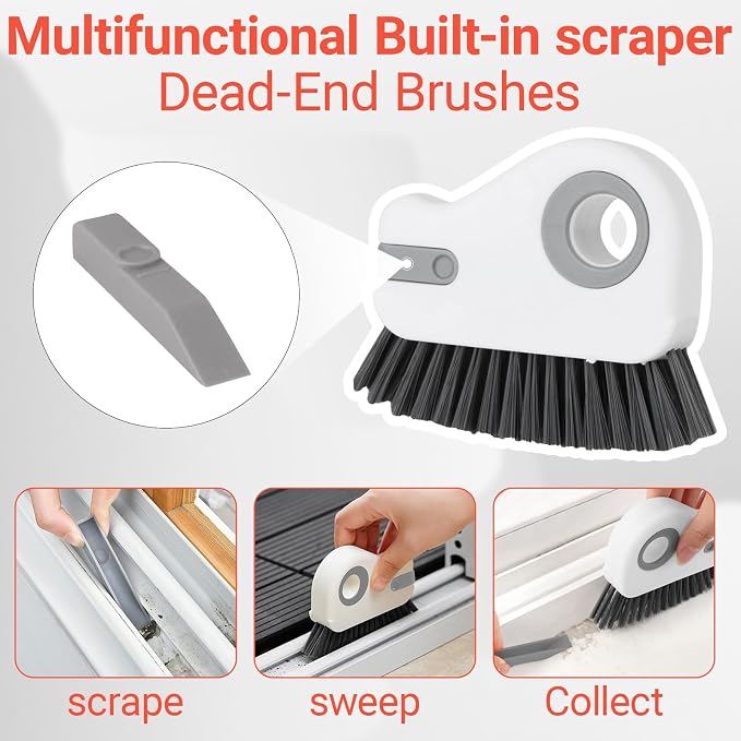 2 in 1 Groove Cleaning Brush Window Track Cleaning Tools, Crevice Brush - Image 4