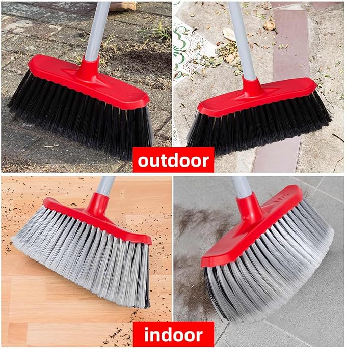 SDSM Indoor Outdoor Broom, Unique Double-Sided Bristles Long Handle Heavy Duty - Image 7