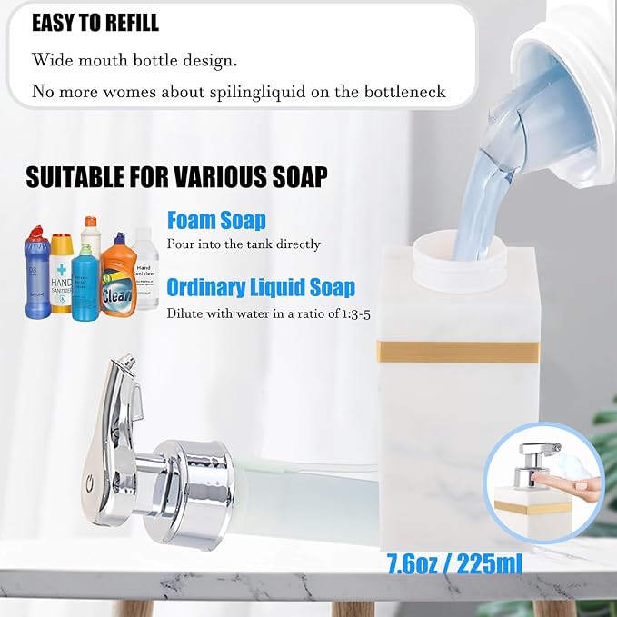 Automatic Foam Soap Dispenser, Touchless Bathroom Kitchen Dish Soap Dispenser - Image 5