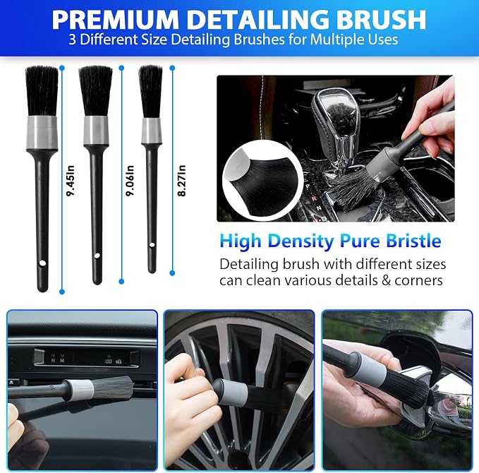THINKWORK Car Cleaning Kit, Car Vacuum Kit, Including 7Pcs Detailing Brush Set - Image 4