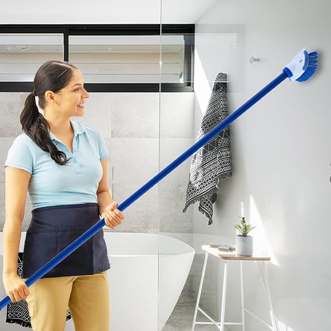 Superio Deck Scrub Brush with Long Handle 54", Heavy Duty Stiff Bristles Grout - Image 2