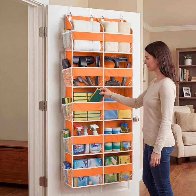 Over The Door Organizer 5 Tiers, Extra Large Behind Door Storage of 10 - Image 6