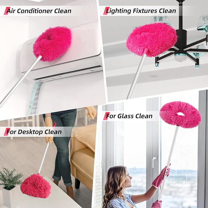 DRQ Ceiling Fan Cleaner Duster, 2 Pack Reusable Microfiber Duster - Image 6