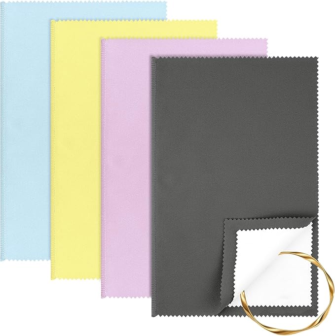 4PCS Silver Polishing Cloth, Large 10×12.5 Inch Soft Jewelry Polishing Cloth by Unknown