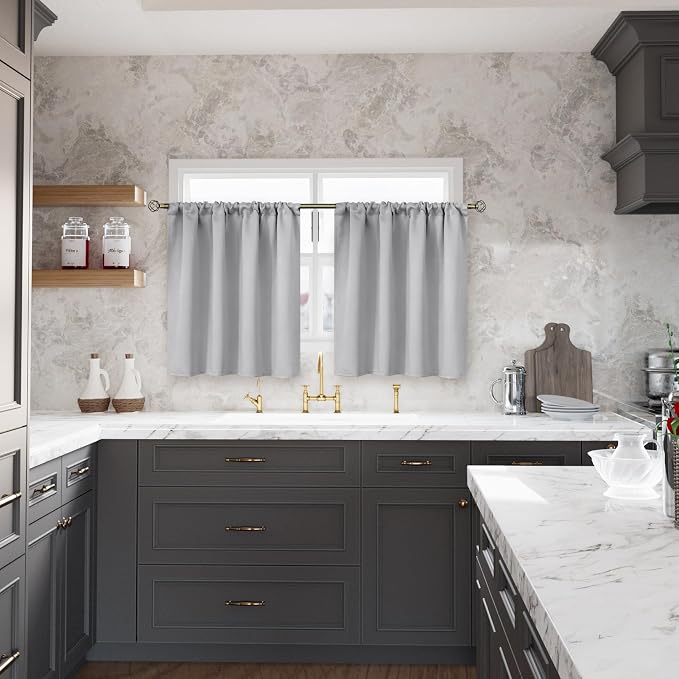 BGment Light Grey Short Curtains 36 Inches Length - Image 2
