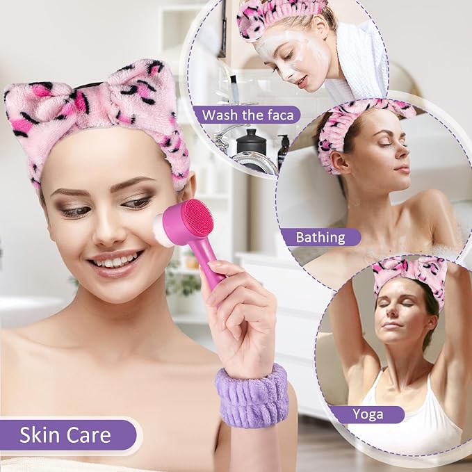 Facial Cleansing Brush 2 in 1, Silicone Face Scrubber Dual Face Brush - Image 6