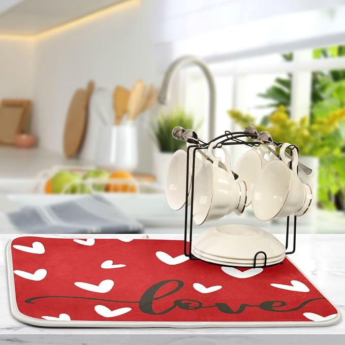 Happy Valentine's Day Dish Drying Mat - Image 5