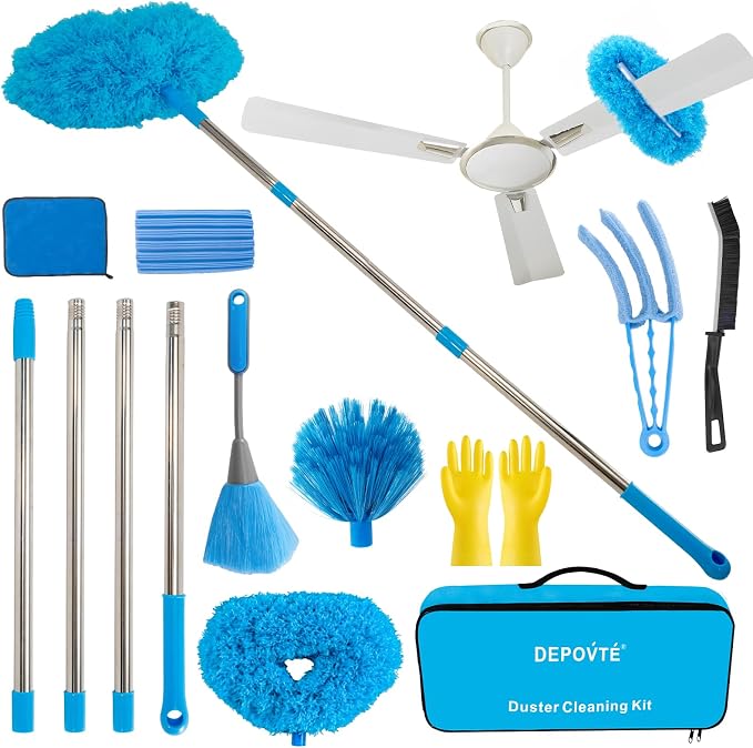 Ceiling Fan Cleaner Duster Kit 72 Inch Ceiling Fan Duster Extension Pole 8-in-1 by DEPOVTE