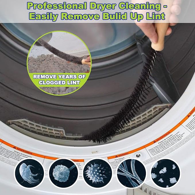 2 Pieces Dryer Vent Cleaner Kit Dryer Lint Brush Vacuum Hose Attachment Brush - Image 4