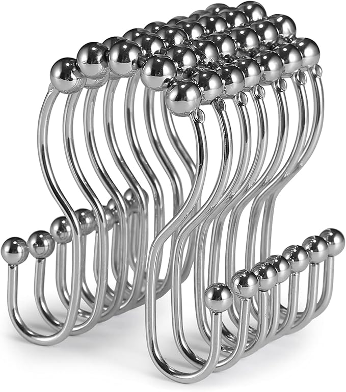 Goowin Shower Curtain Hooks, Stainless Steel Shower Curtain Hangers, Double by Goowin
