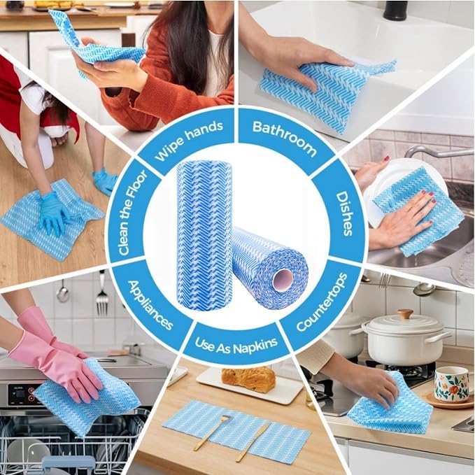 SUZZYVINE Disposable Cleaning Cloths Reusable Kitchen Towels Dish Cloths Dish - Image 4