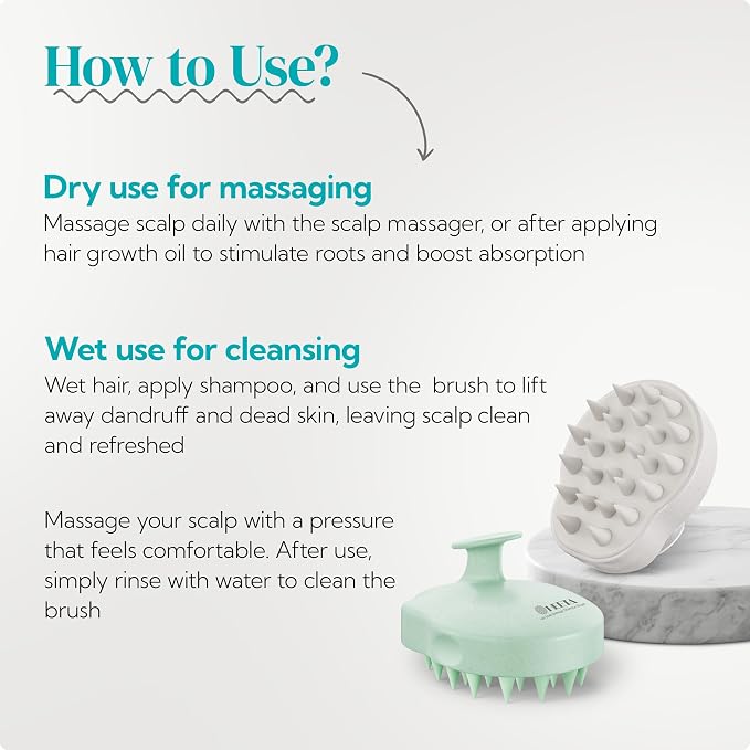 HEETA Scalp Massager 2 Pack for Hair Growth, Soft Silicone Bristles to Remove - Image 5