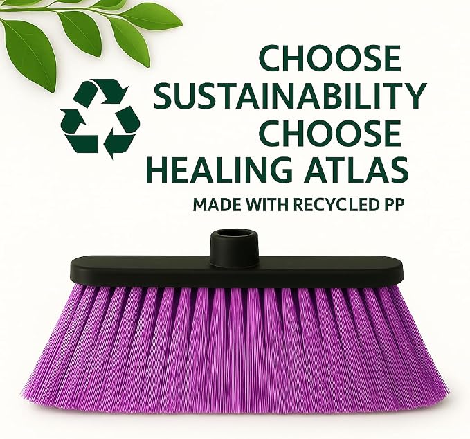 ALMA Deep Purple 14" Soft Flagged Broom Head – Indoor Sweep – Universal 7/8" - Image 6