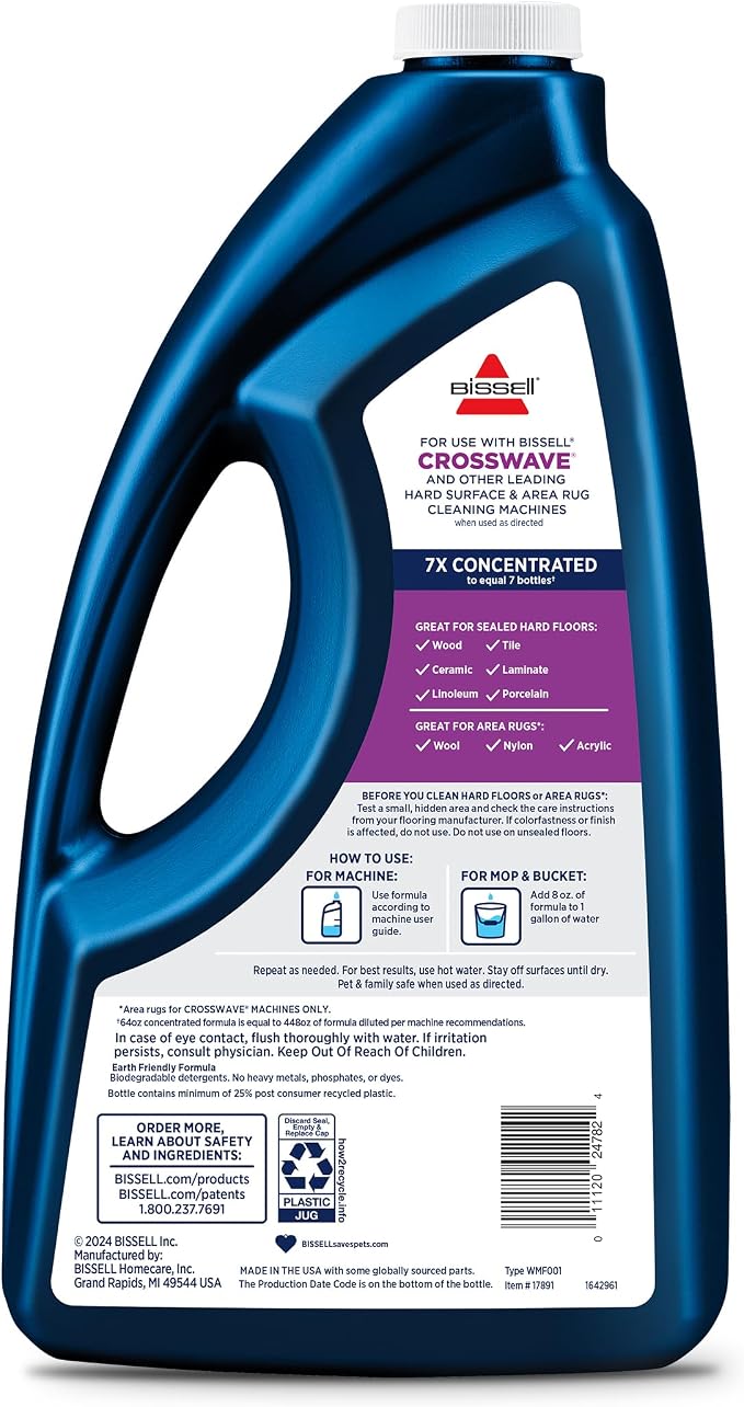 BISSELL MultiSurface Floor Cleaning Formula-Crosswave and Spinwave, Removes - Image 2