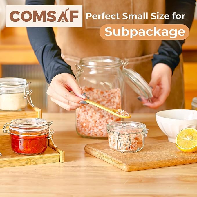 ComSaf 4oz Small Airtight Glass Jars Set of 6 - Image 7