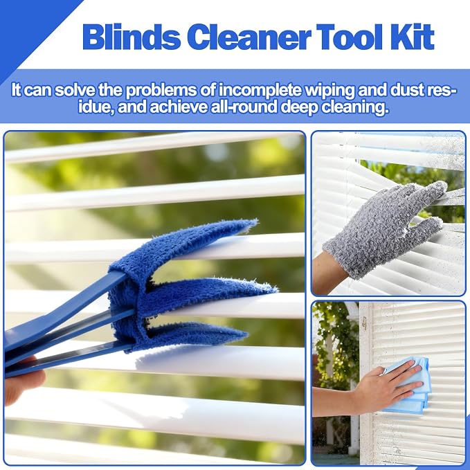 XANGNIER Window Blind Cleaner Duster Tool Set, Blind Cleaning Tools, Washable - Image 4