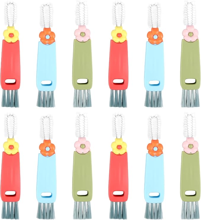 12 Pack 3 in 1 Cup Lid Cleaning Brush, 180° Rotatable Bottle Brush Gap Cleaner by Unknown