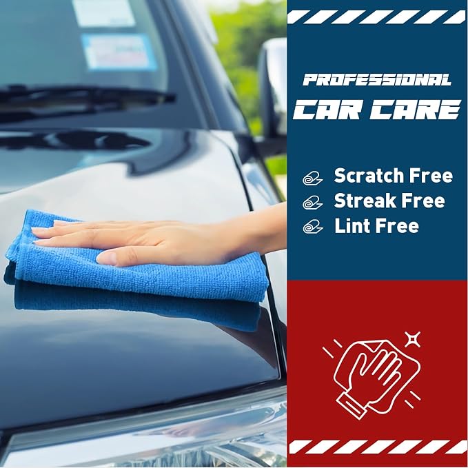 Blue Microfiber Towels Bulk-400 Pack, Cleaning Cloths Bulk, Microfiber Towels - Image 4