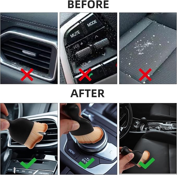 2 PCS Woobrooch Car Interior Dust Sweeping Soft Brush, Woobrooch Zabernim Car - Image 5
