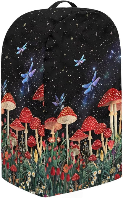 Mushroom Dragonfly Blender Covers for Kitchen Food Processor Cover with Handle, Drawstring Dust Covers for Kitchen Appliances Stand Mixer or Coffee Maker Appliance Cover