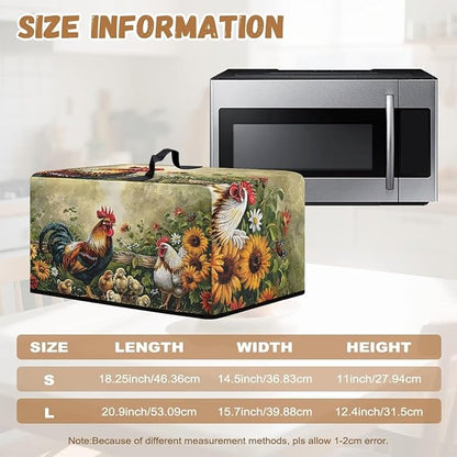 Microwave Cover, Thanksgiving Microwave Dust Cover Waterproof Microwaves Oven Covers Rooster Microwaves Accessories Decorative Kitchen Appliance Cover for Air Fryer Toaster