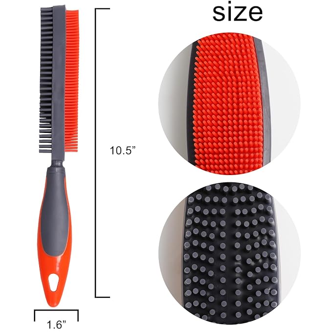 Rubber Pet Hair Removal Brush for Couch Clothes Dog Cat Pet Hair Carpet - Image 2