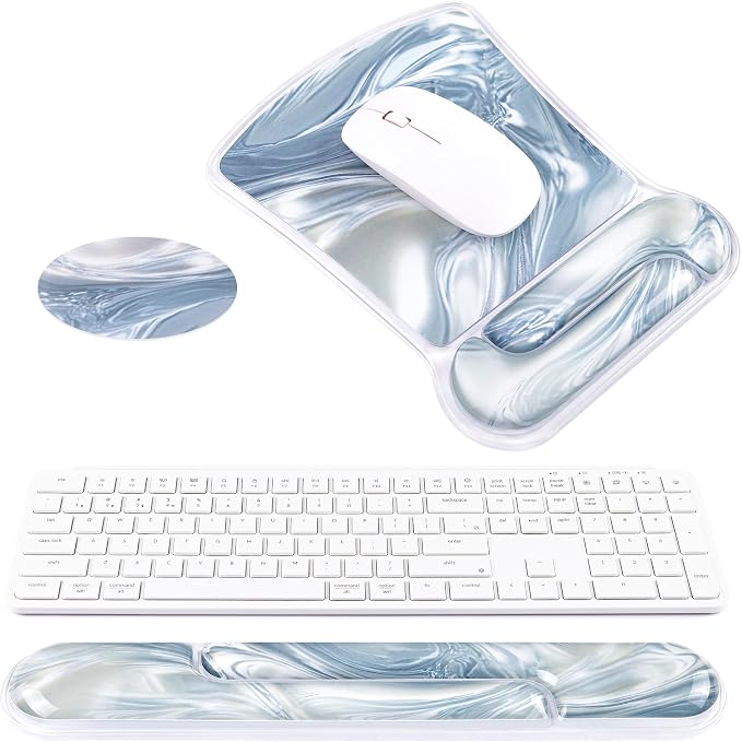 Ospelelf Mouse Pad with Wrist Rest and Ergonomic Gel Keyboard Hand Wrist by OspelelfOfficeSupplies