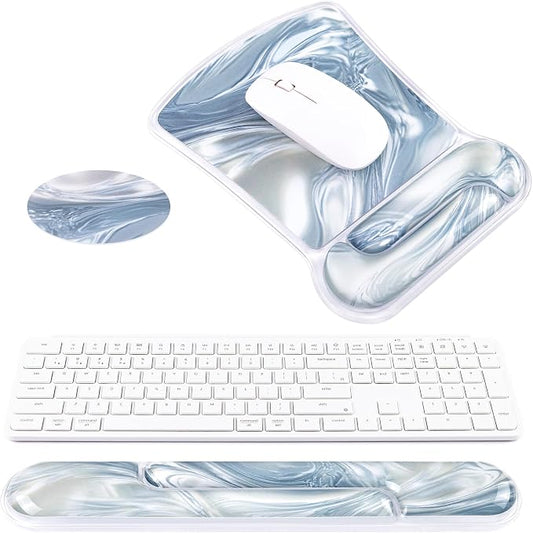 Ospelelf Mouse Pad with Wrist Rest and Ergonomic Gel Keyboard Hand Wrist by OspelelfOfficeSupplies