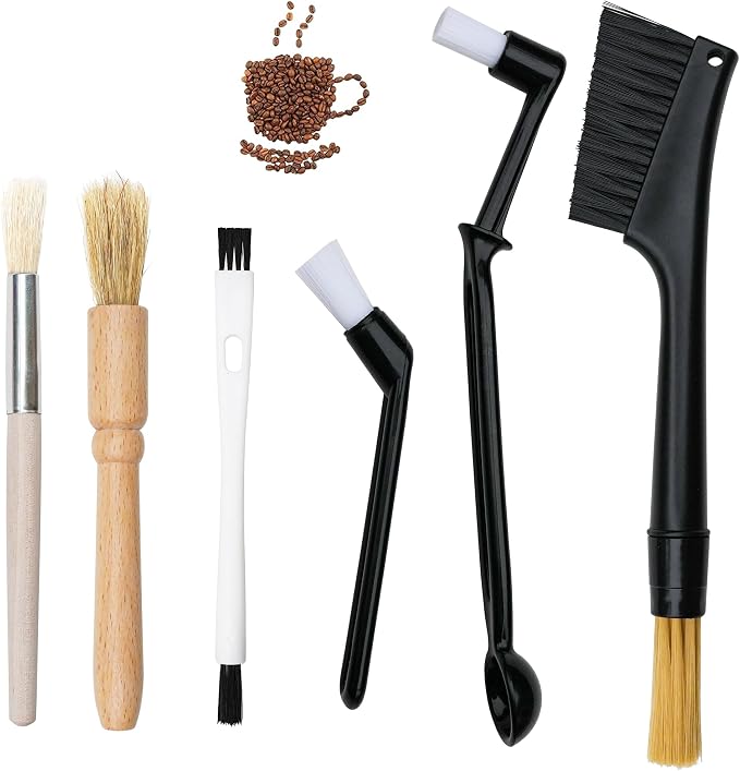 6-piece coffee grinding brush set, coffee grinding natural bristle brush and by Unknown