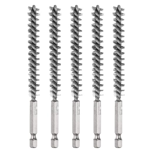 HARFINGTON 5Pcs Bore Brush Stainless Steel 9mm Dia Cleaning Twisted Wire Brush by HARFINGTON