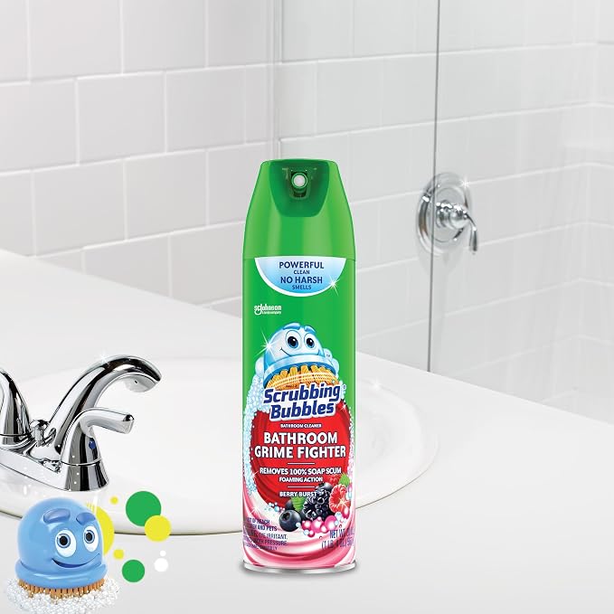 Scrubbing Bubbles Bathroom and Shower Cleaner Aerosol, Foaming Action Bathroom - Image 3