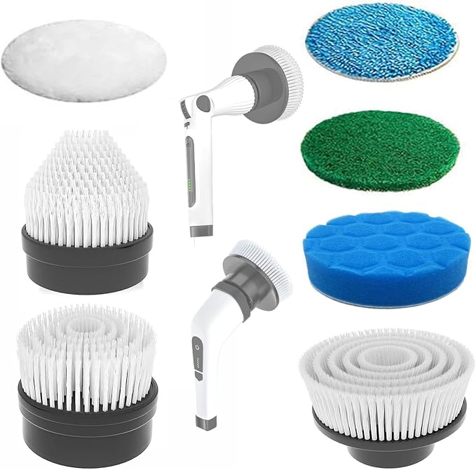 MGLSDeet Bathroom Scrubber 7Pcs Replacement Brush Heads Kit, by MGLSDeet