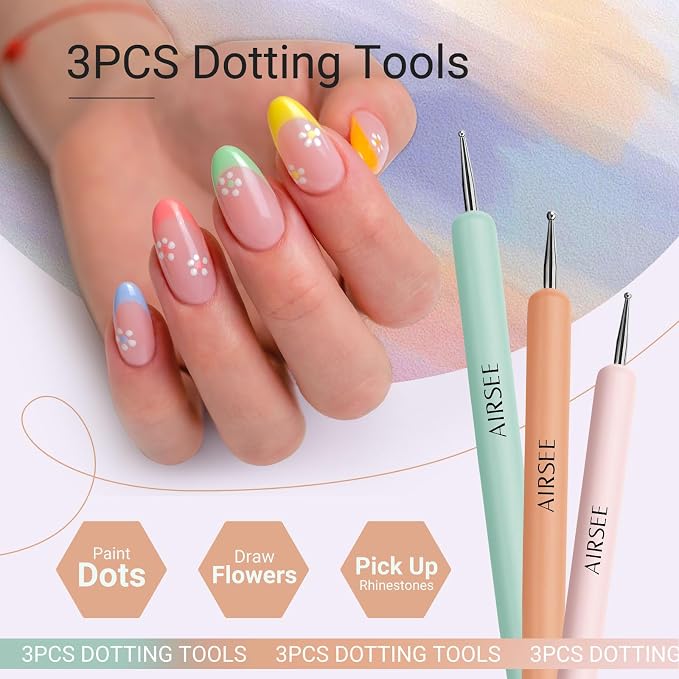 AIRSEE Gel Polish Nail Art Brushes set, DIY Manicure Tools Gift - Image 6