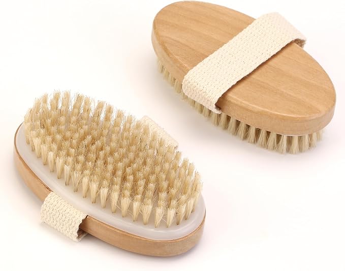 2Pcs Natural Bristle Exfoliating Brush, Body Scrubber by Unknown