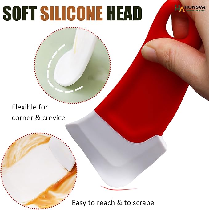 Dish Scraper for Cleaning Pans, Silicone Kitchen Sraper, Non-stick Scraping - Image 2