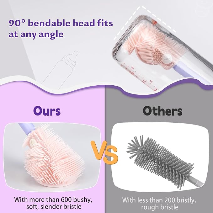 VOOWO Baby Bottle Brush & Drying Rack, Portable Travel Kit - Image 4