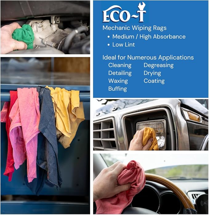 1 Lb Bag Eco-T Mechanic Shop Rags - Image 4