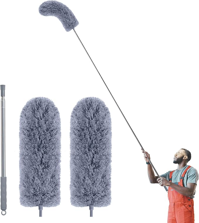 Duster with Extension Pole for Cleaning, Cleaning Supplies for Housekeeping by IVYROLL