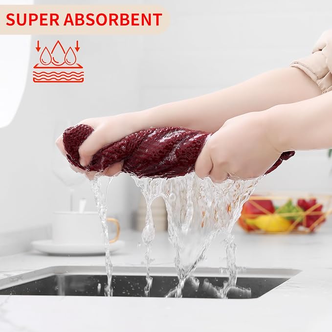 Homaxy 100% Cotton Waffle Weave Kitchen Dish Towels, Ultra Soft Absorbent Quick - Image 3