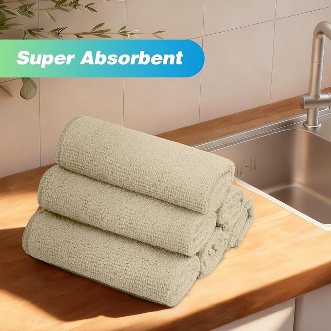 HOMEXCEL Brown Microfiber Cleaning Cloth, 24 Pack Absorbent Cleaning Rags - Image 5