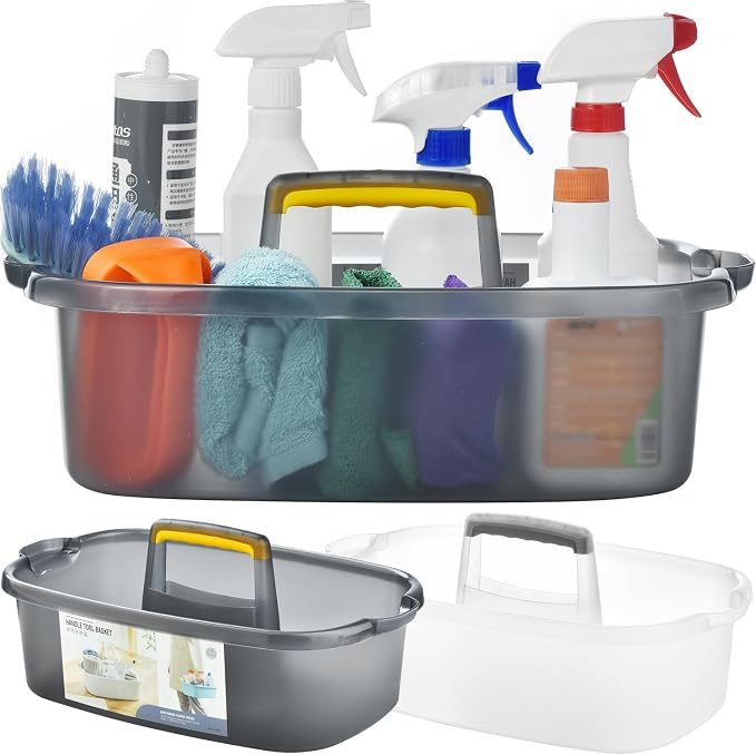 Large Cleaning Caddy with Handle, Cleaning Tool Storage Basket Organizer - Image 3
