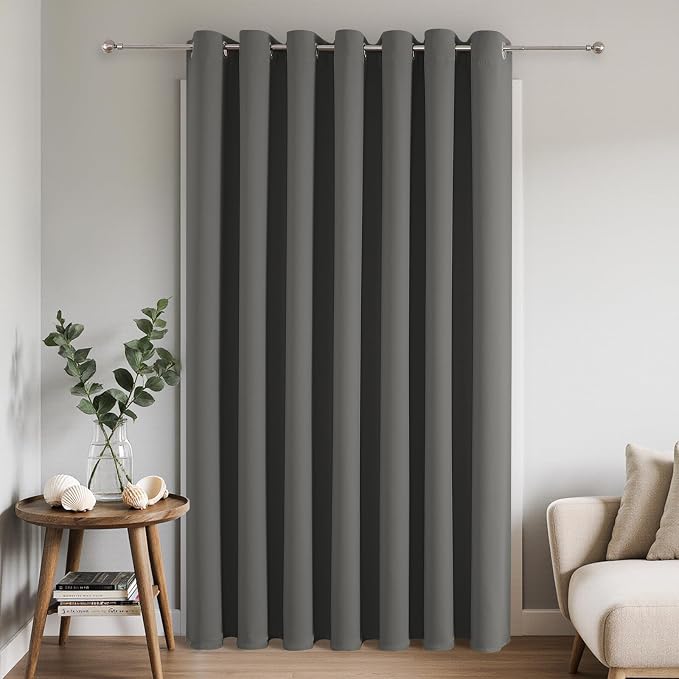 Joydeco Blackout Patio Sliding Door Curtains 84 Inches Long, Grommet Privacy by JOYDECO