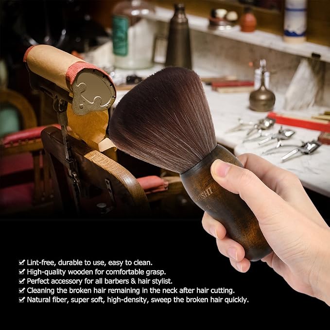 Anself Large Hair Cutting Neck Duster Brush Professional Barber Natural Fiber - Image 5