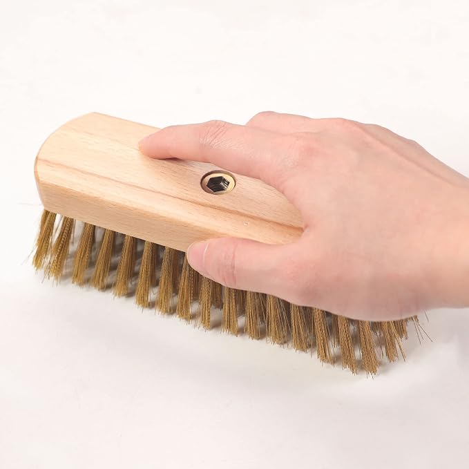 Pizza Oven Brush 7 Inch Brass Bristles Replacement Brush Head and Scraper - Image 6