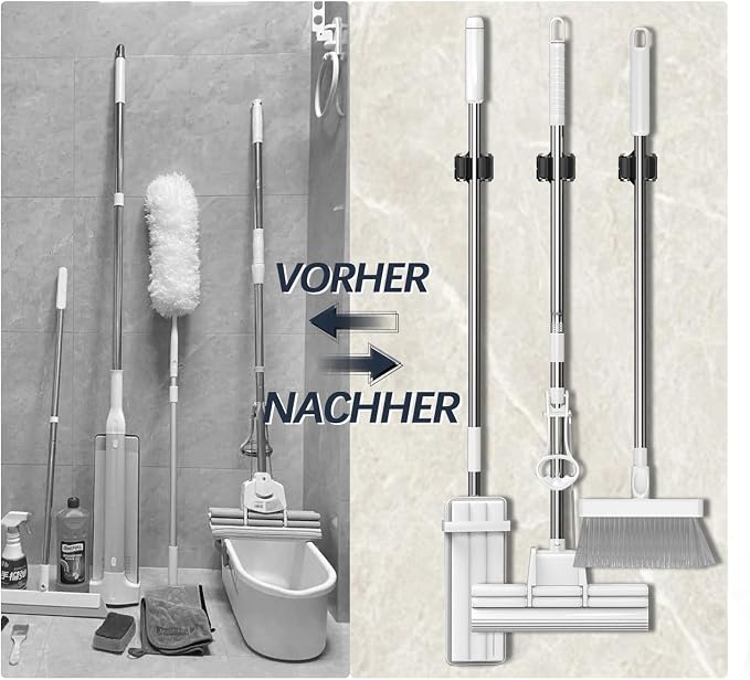 Mop and Broom Holder Big Size Hanging 1KG Extra, 20 Pack, Wall Mount - Image 7