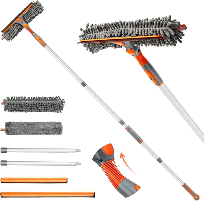 Eazer 89'' Squeegee Window Cleaner 2 in 1 Rotatable Window Cleaning Tool Kit by Eazer