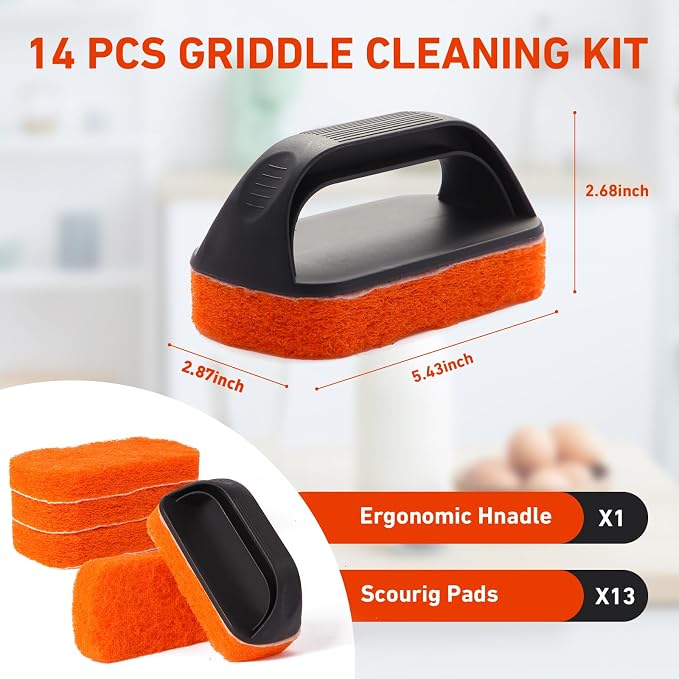 14-Piece Griddle Cleaning Kit for Blackstone and Camp Chef, Non-Scratch - Image 5