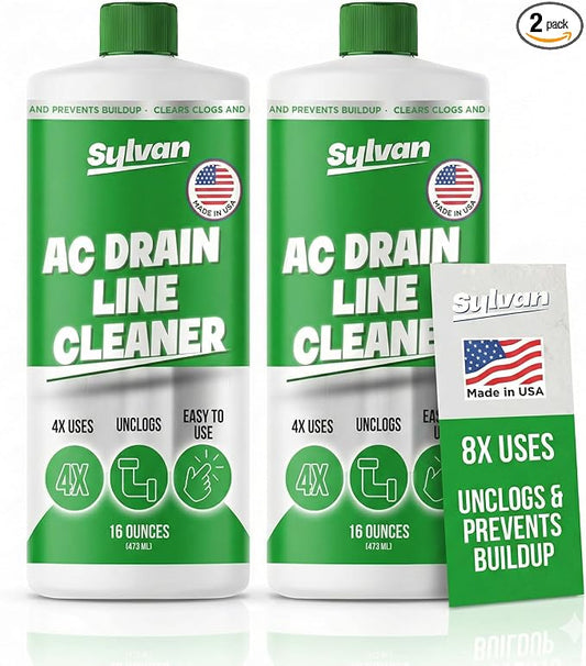 Sylvan AC Drain Line Cleaner | 2x 16 Oz | 12 Month Supply | Made in USA | by SylvanHills